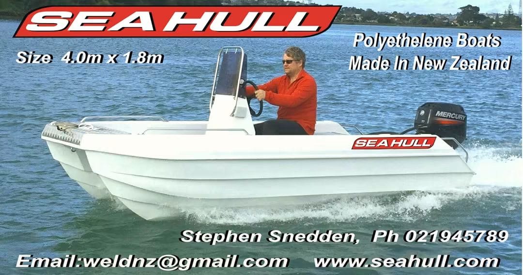 Seahull catamaran and trailer